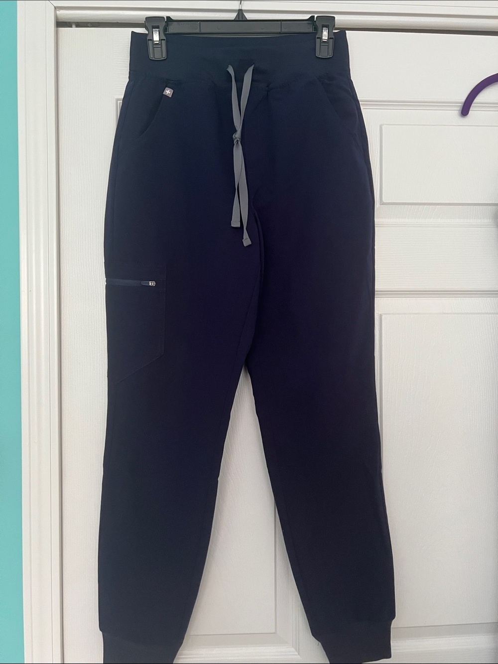 Navy FIGS High-Waisted Jogger